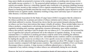 IASLC 2015 Statement on Tobacco Control and Smoking Cessation
