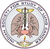 Logotipo da Sociedade Indiana para o Estudo do Câncer de Pulmão (ISSLC)