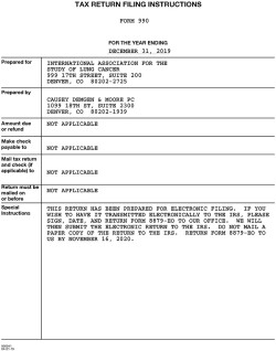 IASLC 2019 Tax Return